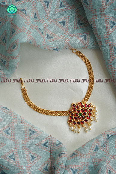 RED AND GREEN- ATHIRA  - HANDMADE NECKWEAR- latest kemp dance jewellery collection