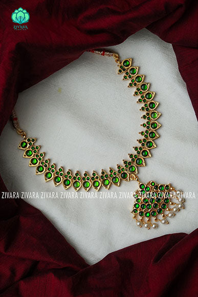 GREEN  - TAPASVEE - HANDMADE NECKWEAR - latest kemp dance jewellery collection