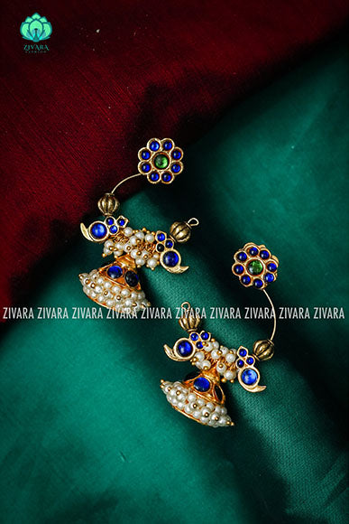 BLUE  -MUGIL - HANDMADE EARRINGS - latest kemp dance jewellery collection