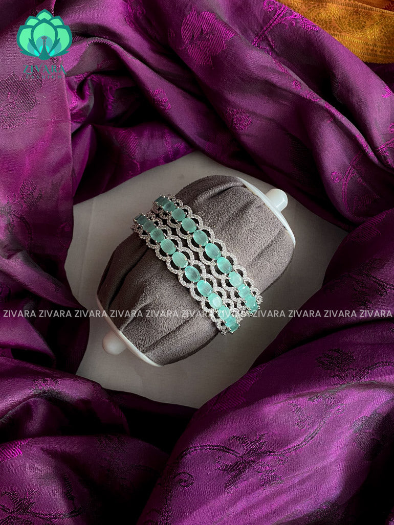 Silver designer 2 bangles - Zivara fashion jewellery