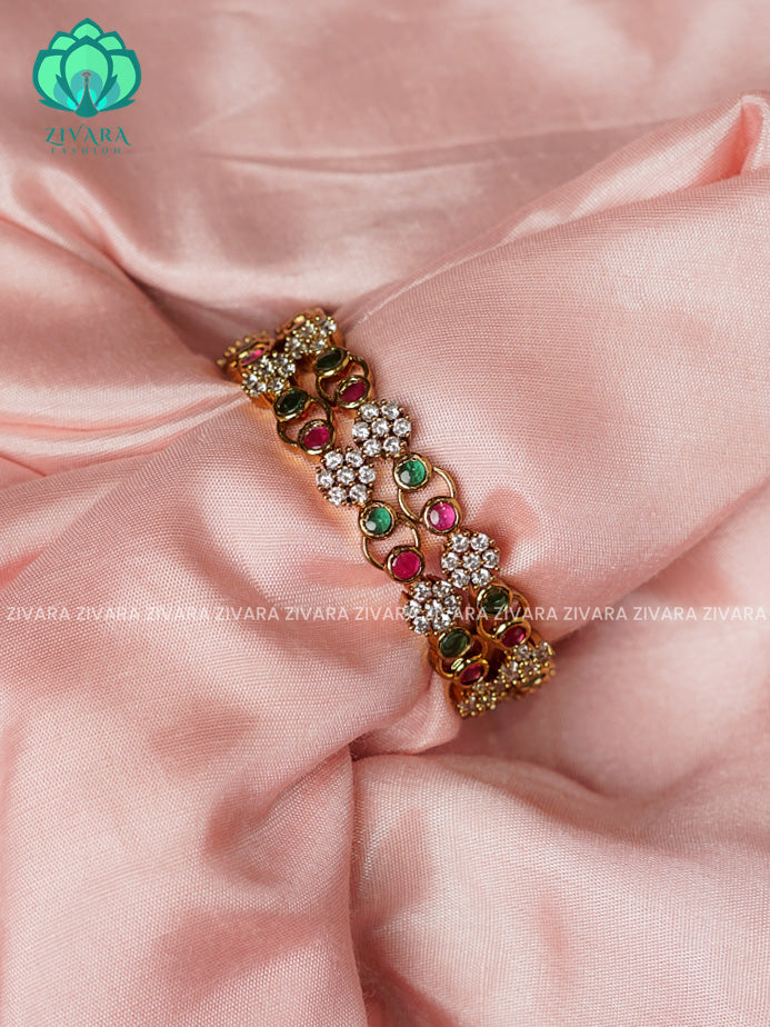 2 PIECEreal kemp -Premium victoria  FINISH bangles- latest jewellery collection- Zivara Fashion