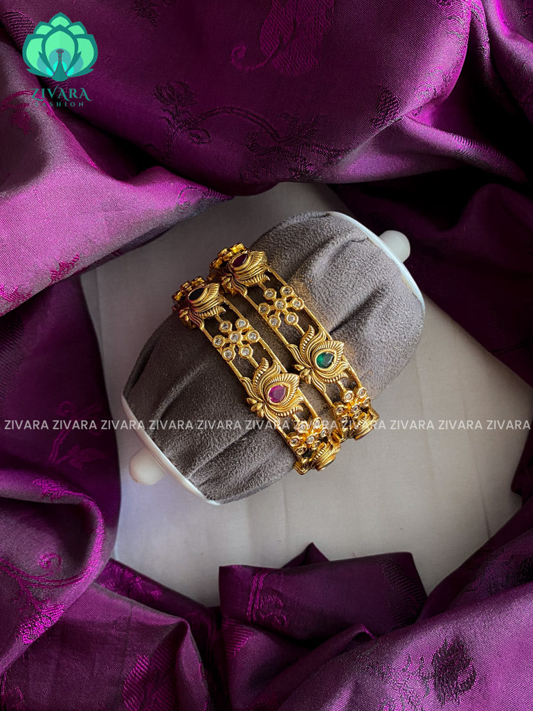 2  piece premium LOTUS finish bangles -latest jewellery collection