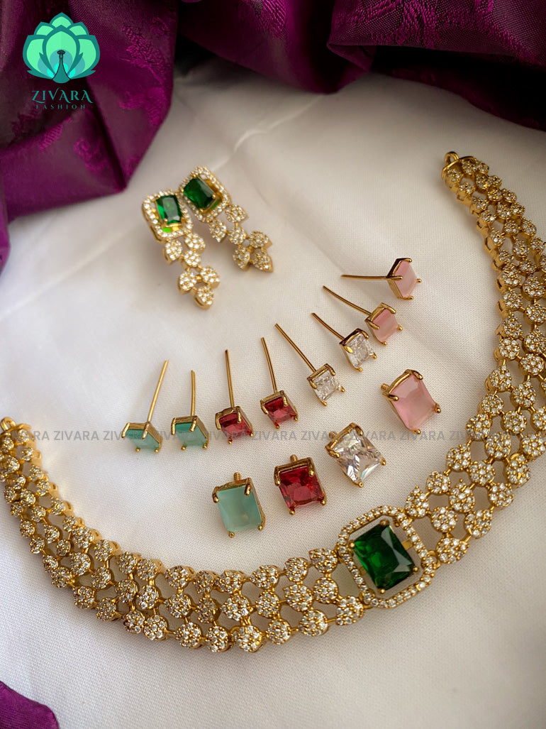 Interchangable  neckwear with interchangable earrings- latest jewellery collection