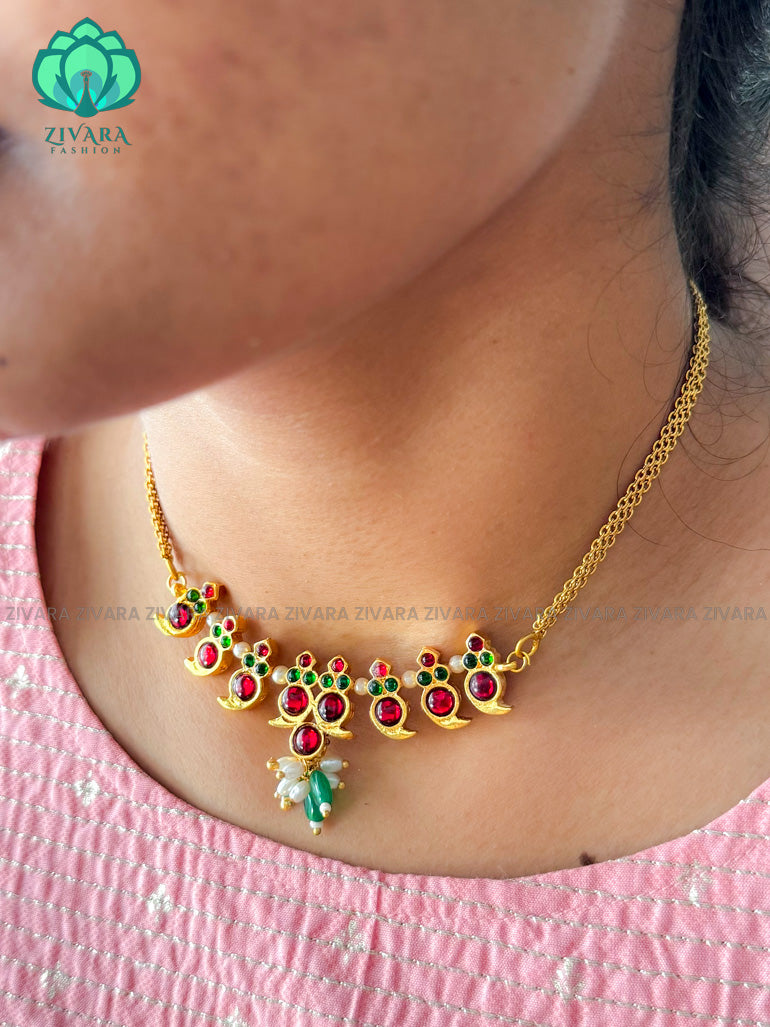RED AND GREEN- MRINALINI  - HANDMADE choker- latest kemp dance jewellery collection