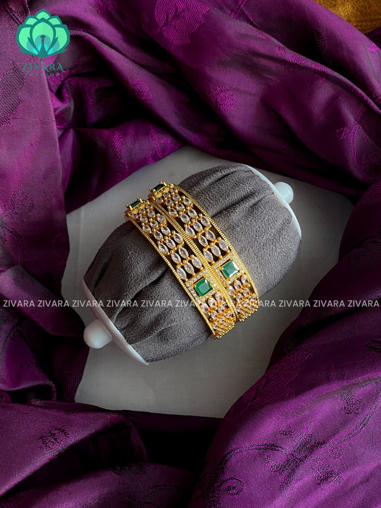 2 piece ad stone bangle - latest bangles design