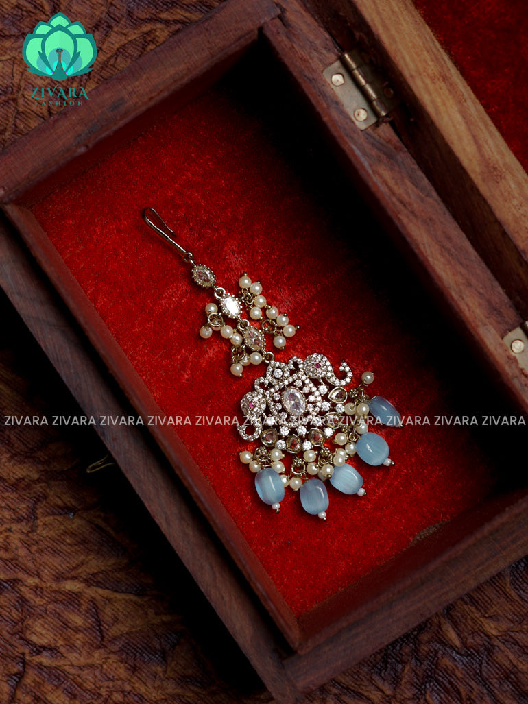 Victoria dark polish - Bridal maang tikka, chutti- bridal head accessory- latest bridal collection - Zivara fashion