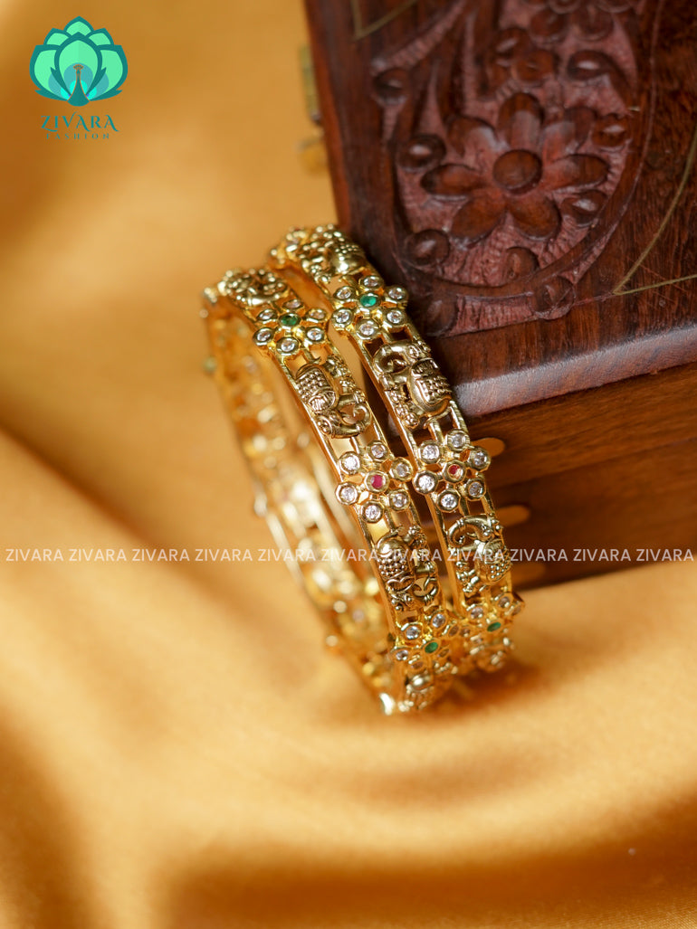 ELEPHANT bangle -Premium GOLD FINISH bangles- latest jewellery collection- Zivara Fashion