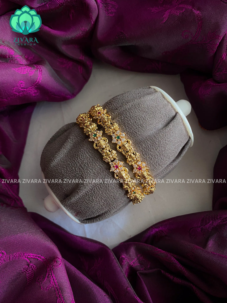 2 piece microgold finish temple bangles-latest bangles design