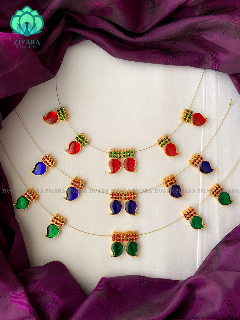 Uthara - invisble kemp neckwear  jewellery series- latest kempjewellery - Zivara Fashion