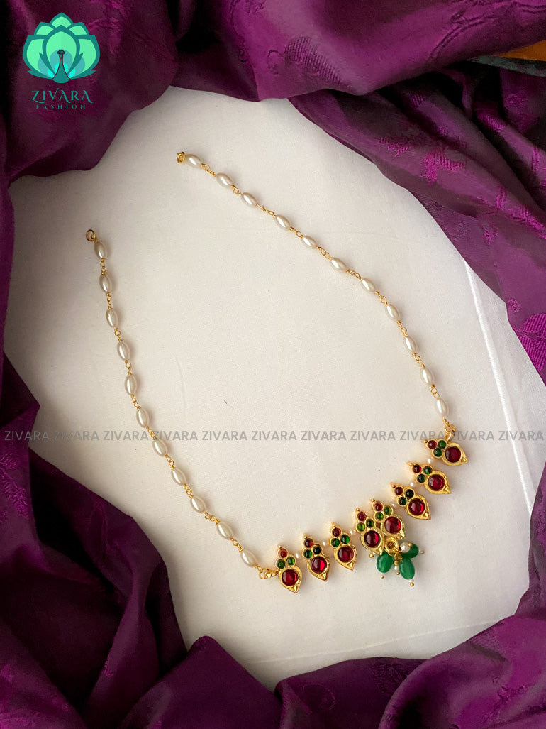 RED AND GREEN- MRINALINI  - HANDMADE choker- latest kemp dance jewellery collection