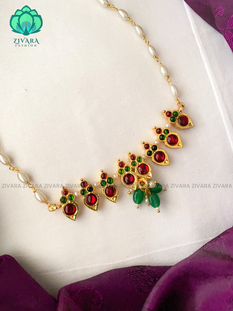 RED AND GREEN- MRINALINI  - HANDMADE choker- latest kemp dance jewellery collection