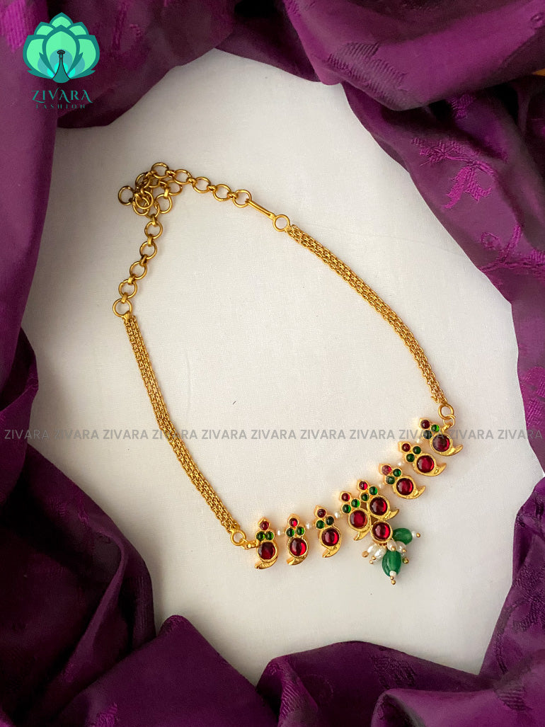 RED AND GREEN- MRINALINI  - HANDMADE choker- latest kemp dance jewellery collection