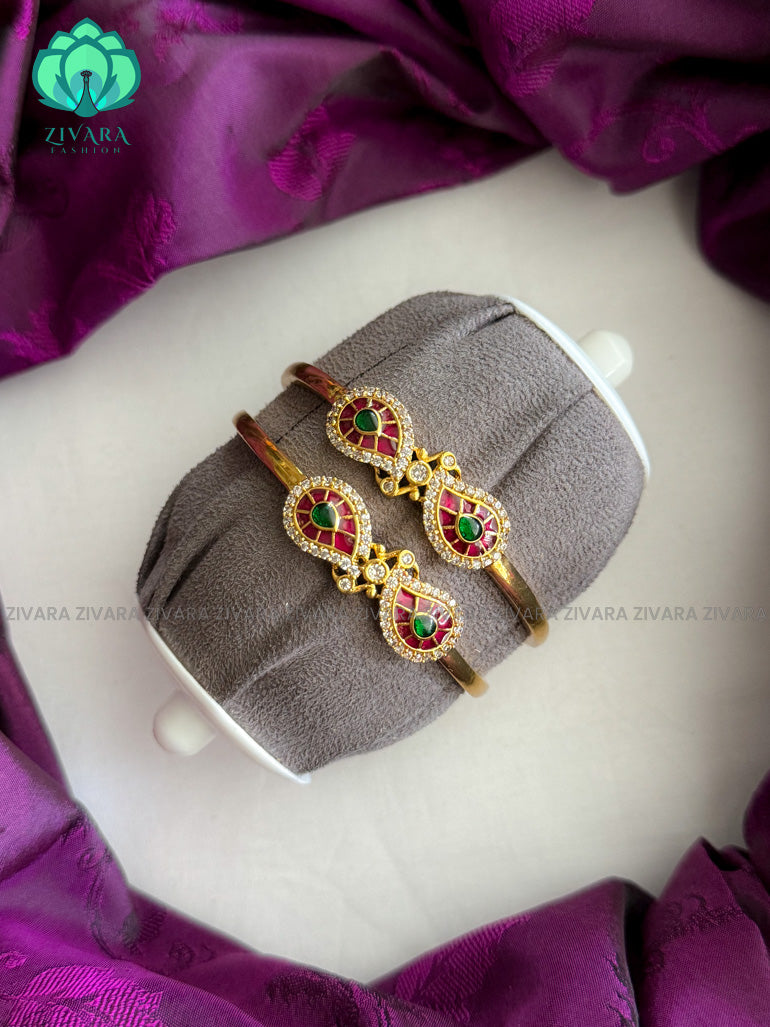 2 piece microgold polish enamel bangles-latest bangles design
