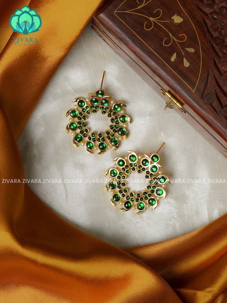 GREEN - MAGUDAM  - HANDMADE EARRINGS - latest kemp dance jewellery collection