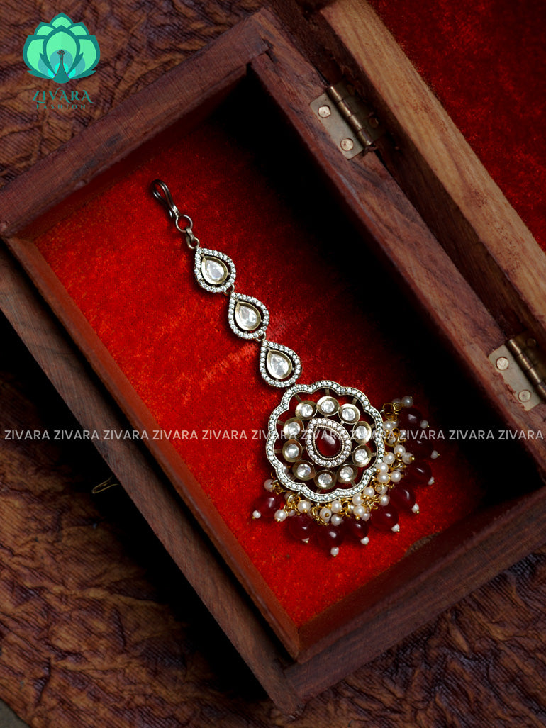 Victoria dark polish - Bridal maang tikka, chutti- bridal head accessory- latest bridal collection - Zivara fashion