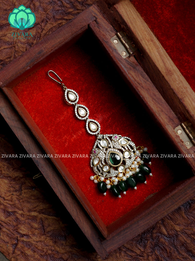 Victoria dark polish - Bridal maang tikka, chutti- bridal head accessory- latest bridal collection - Zivara fashion