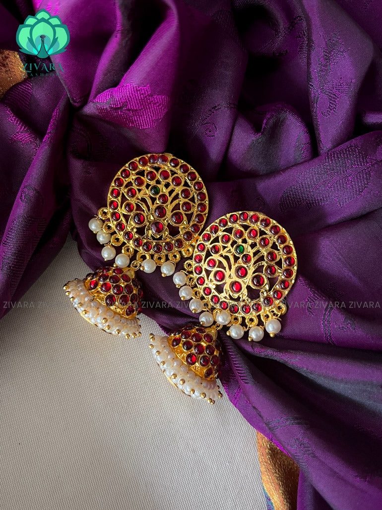 Padmini - a heavy kemp jumbo bridal jhumka- zivara fashion
