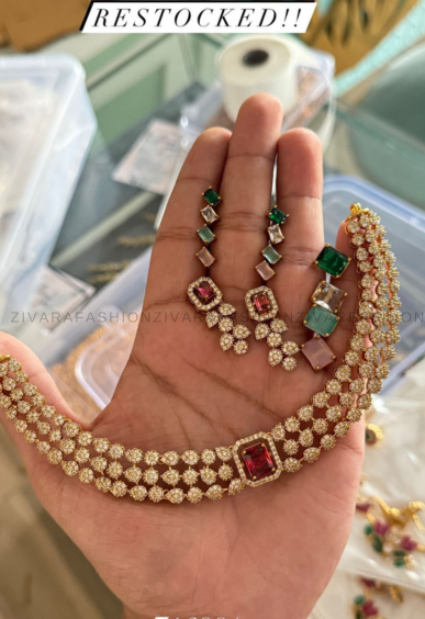 Interchangable  neckwear with interchangable earrings- latest jewellery collection