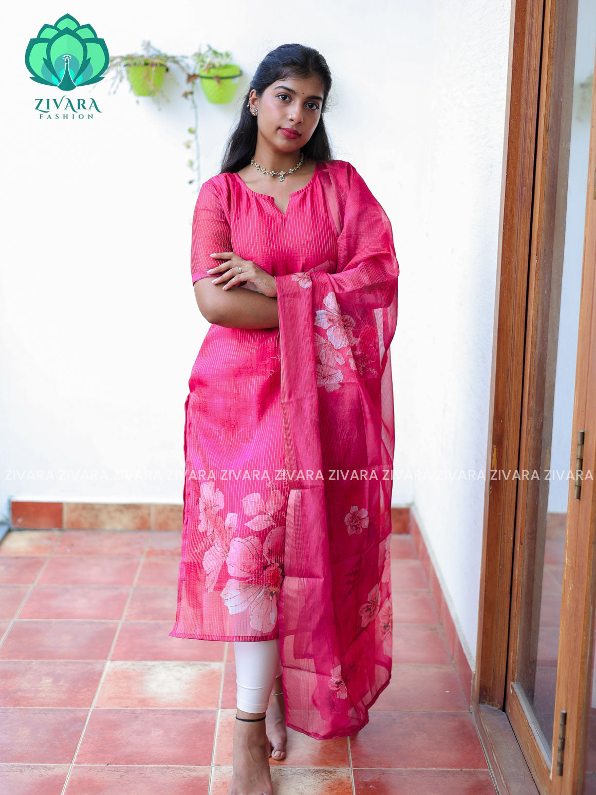 PINK - Pavani - FESTIVE HOT SELLER EXCLUSIVE TOP AND DUPATTA SET for women- Label Zivara