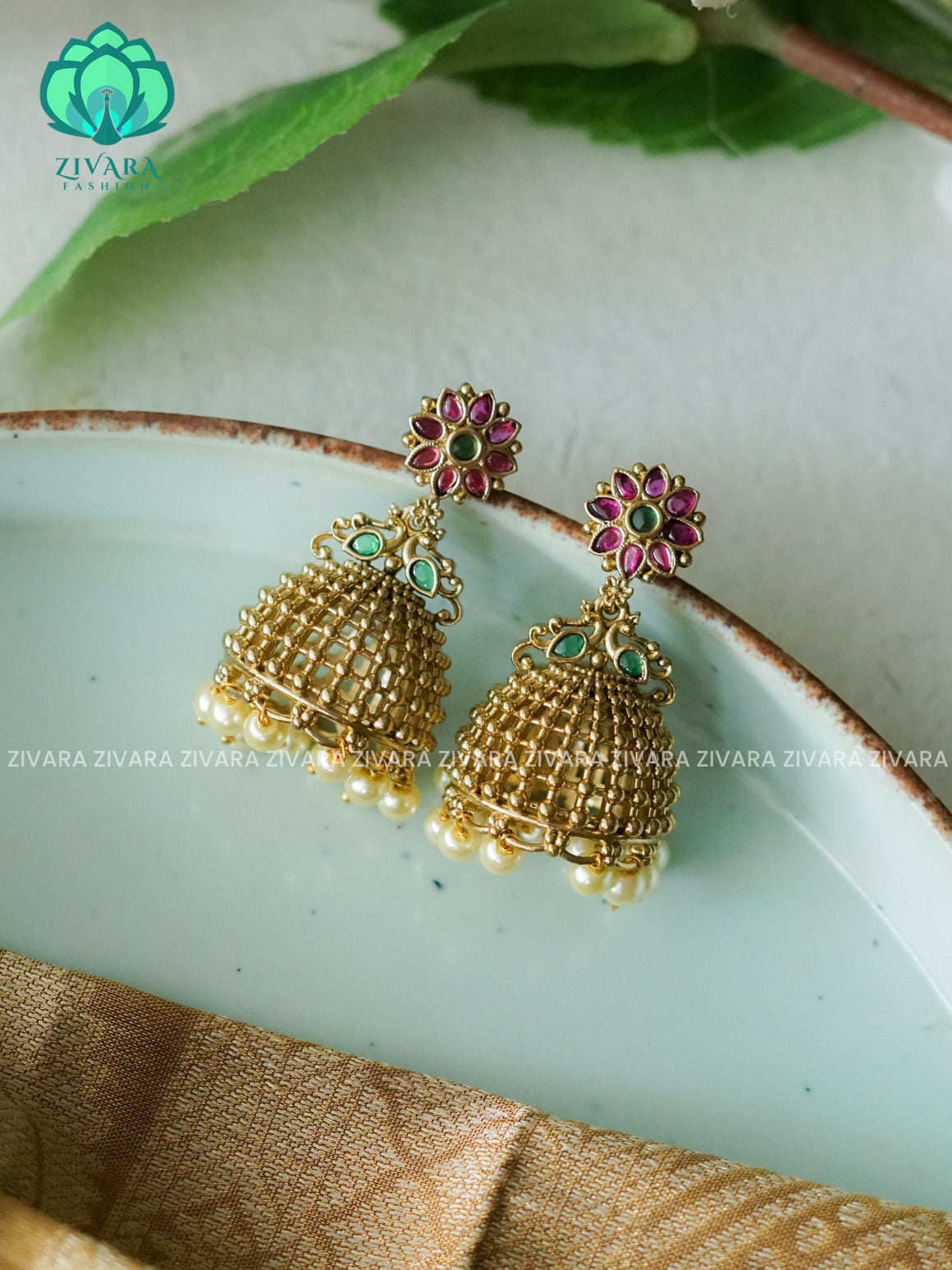 PREMIUM MATTE  polish JHUMKA- latest jewellery collection- zivara fashion