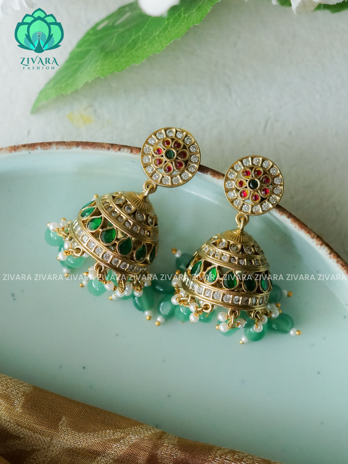 PREMIUM MATTE  polish JHUMKA- latest jewellery collection- zivara fashion