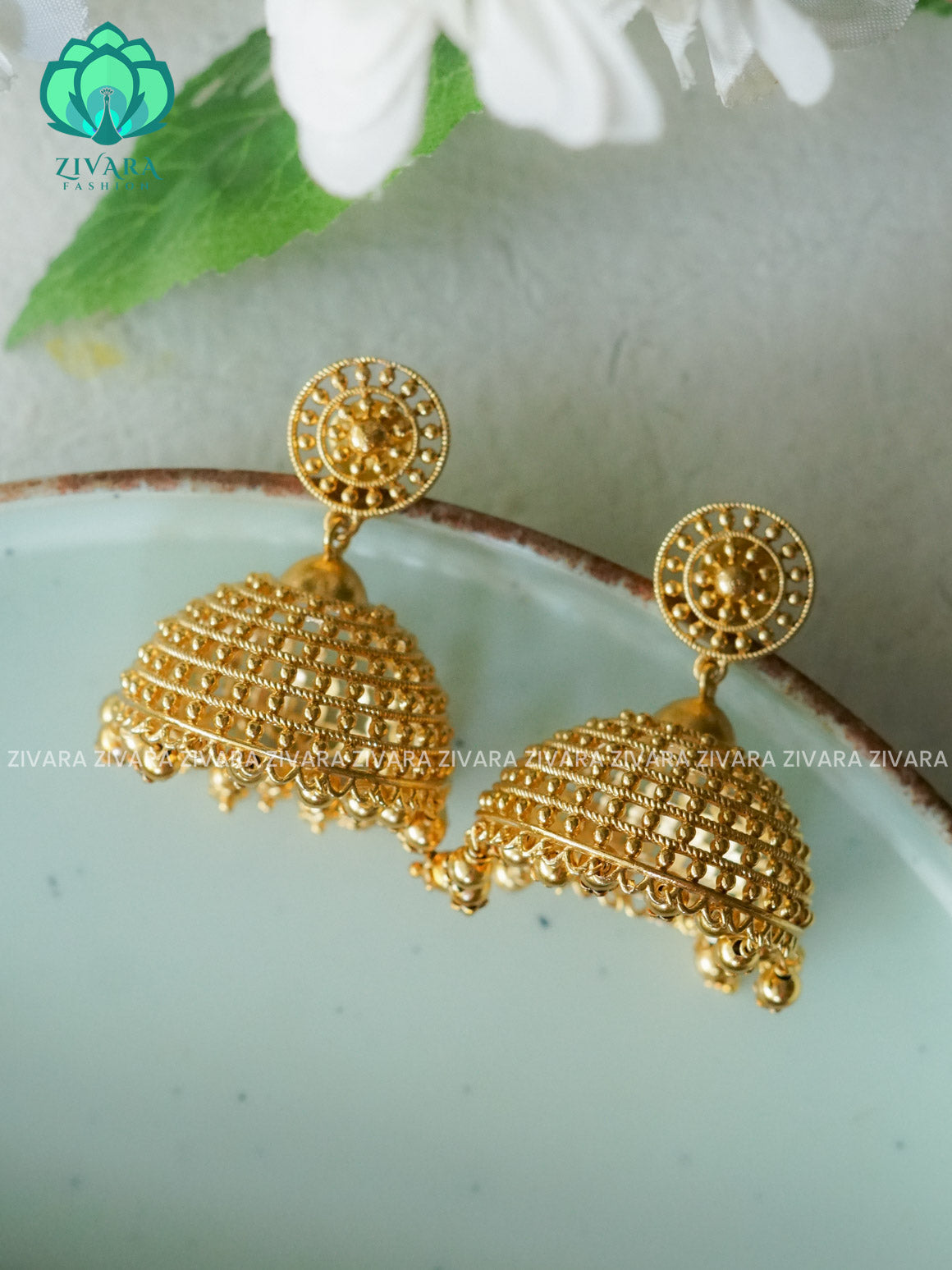PREMIUM MATTE  polish JHUMKA- latest jewellery collection- zivara fashion