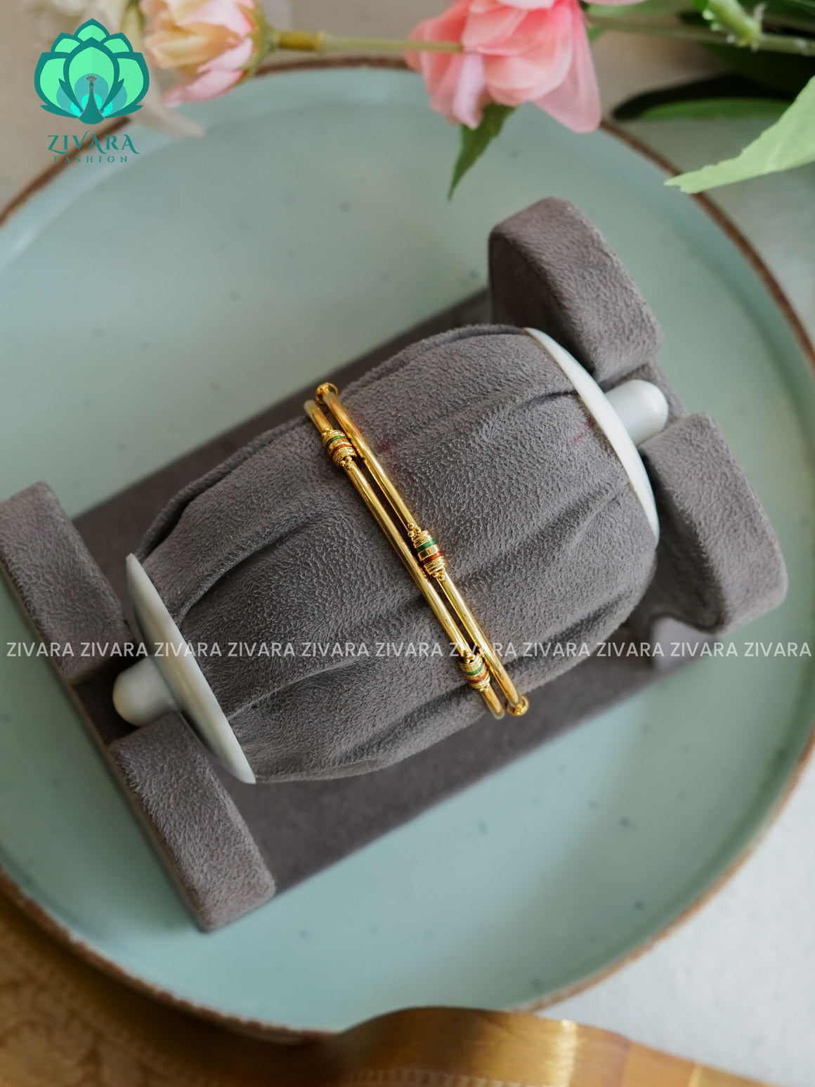 2 piece gold polish - Premium quality daily use bangles - Zivara fashion