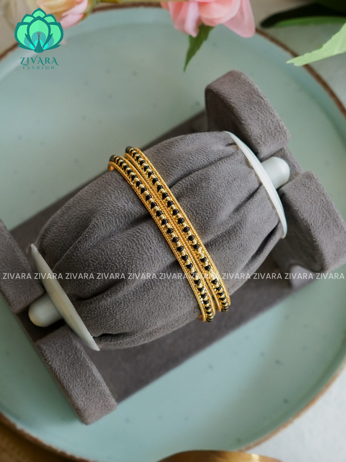2 piece gold polish - Premium quality daily use bangles - Zivara fashion
