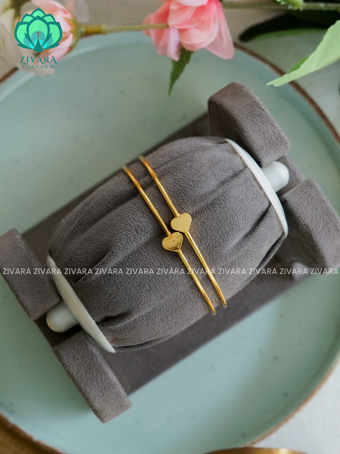 2 piece gold polish - Premium quality daily use bangles - Zivara fashion