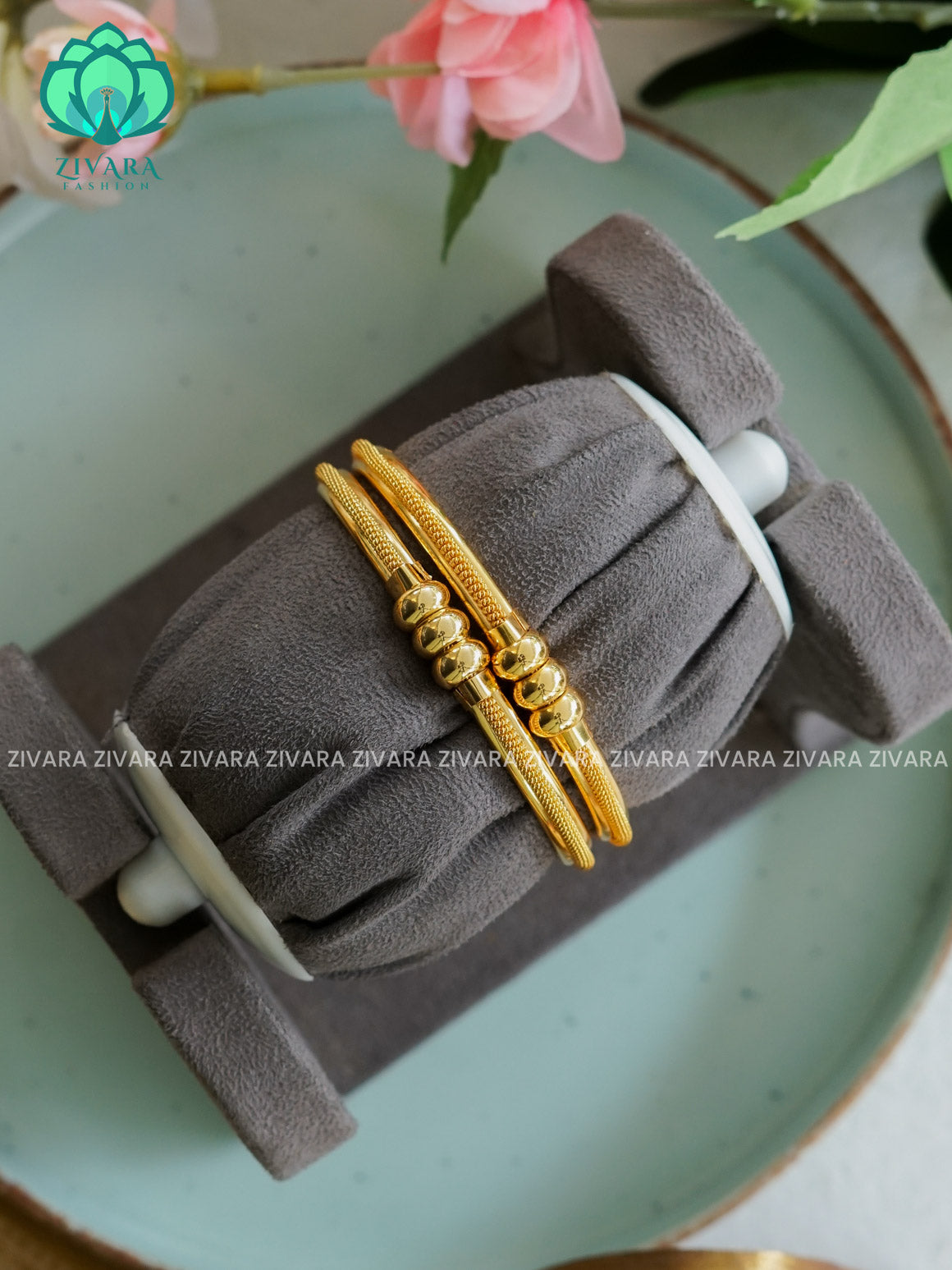 2 piece gold polish - Premium quality daily use bangles - Zivara fashion
