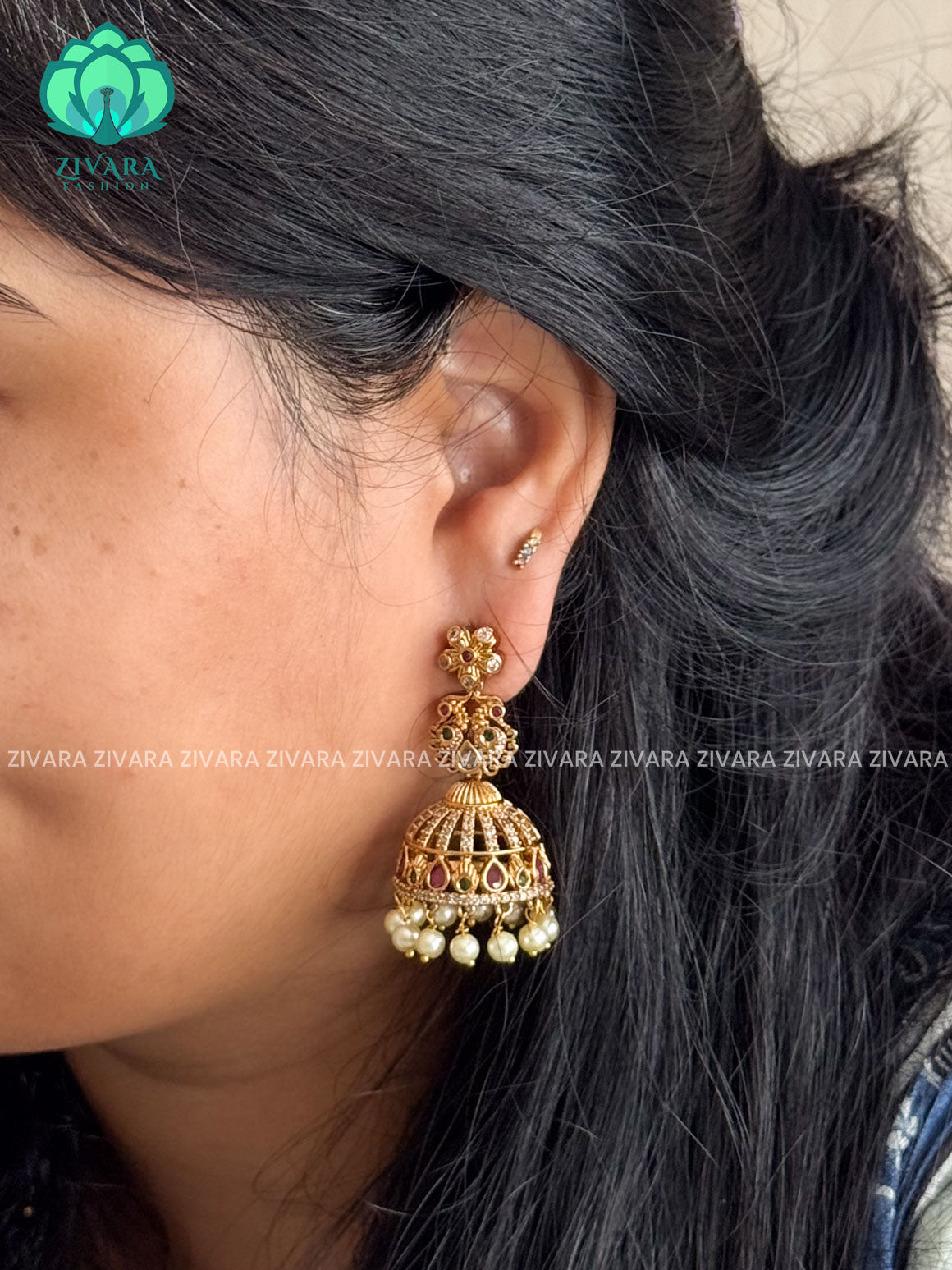 DANGLING PREMIUM MATTE  polish JHUMKA- latest jewellery collection- zivara fashion