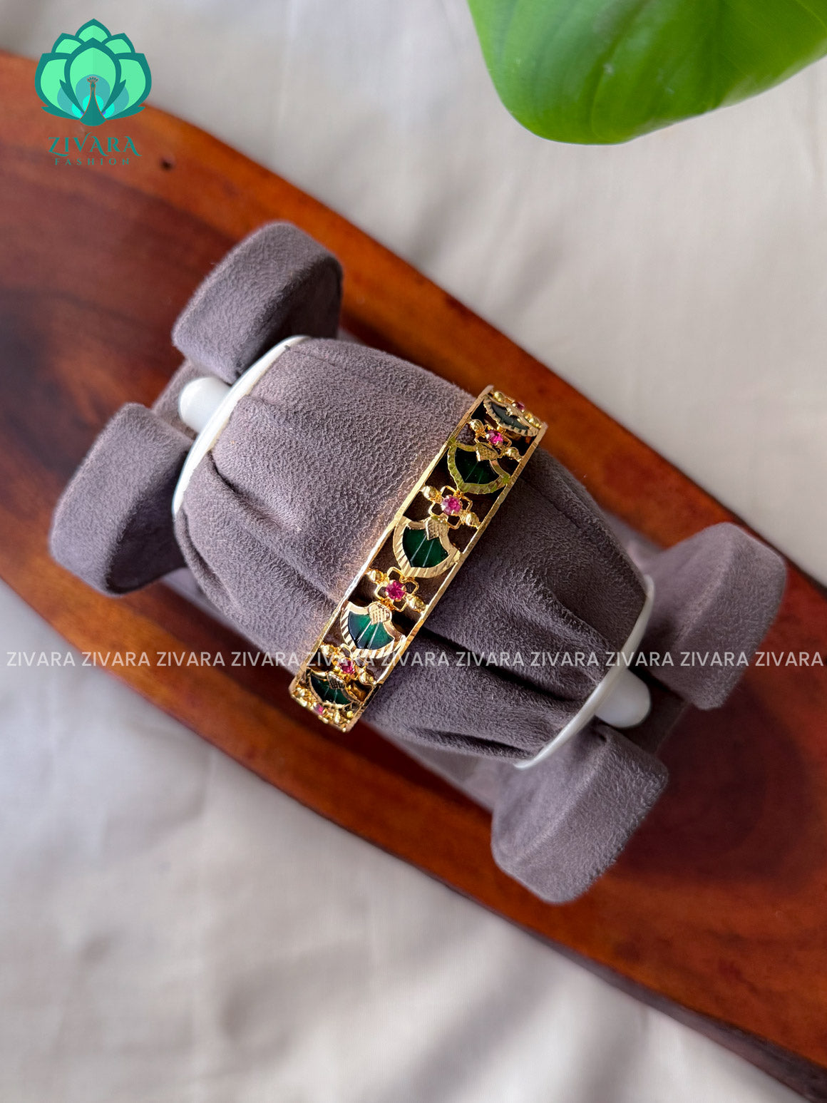 ANANYA SERIES -1 PIECE PALAKKA GOLD POLISH BANGLES - Premium quality daily use bangles - Zivara fashion