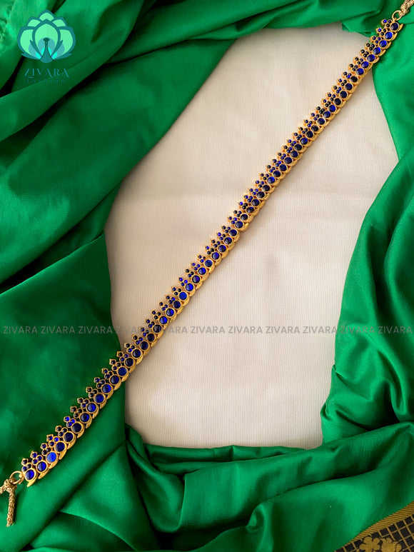 BLUE - kemp dance 16 inch style kids exclusive hipbelts - Latest South indian budget friendly hipbelt collection- Zivara Fashion