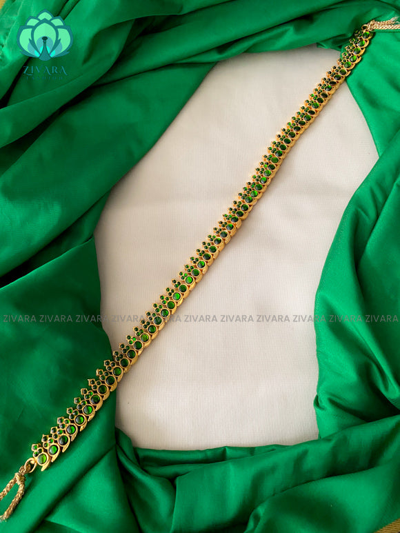 Green - kemp dance 16 inch style kids exclusive hipbelts - Latest South indian budget friendly hipbelt collection- Zivara Fashion