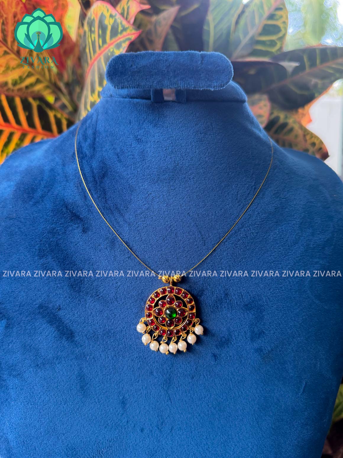 Uthara - Aalia Red & Green - Invisble kemp neckwear jewellery series - latest kemp jewellery - Zivara Fashion
