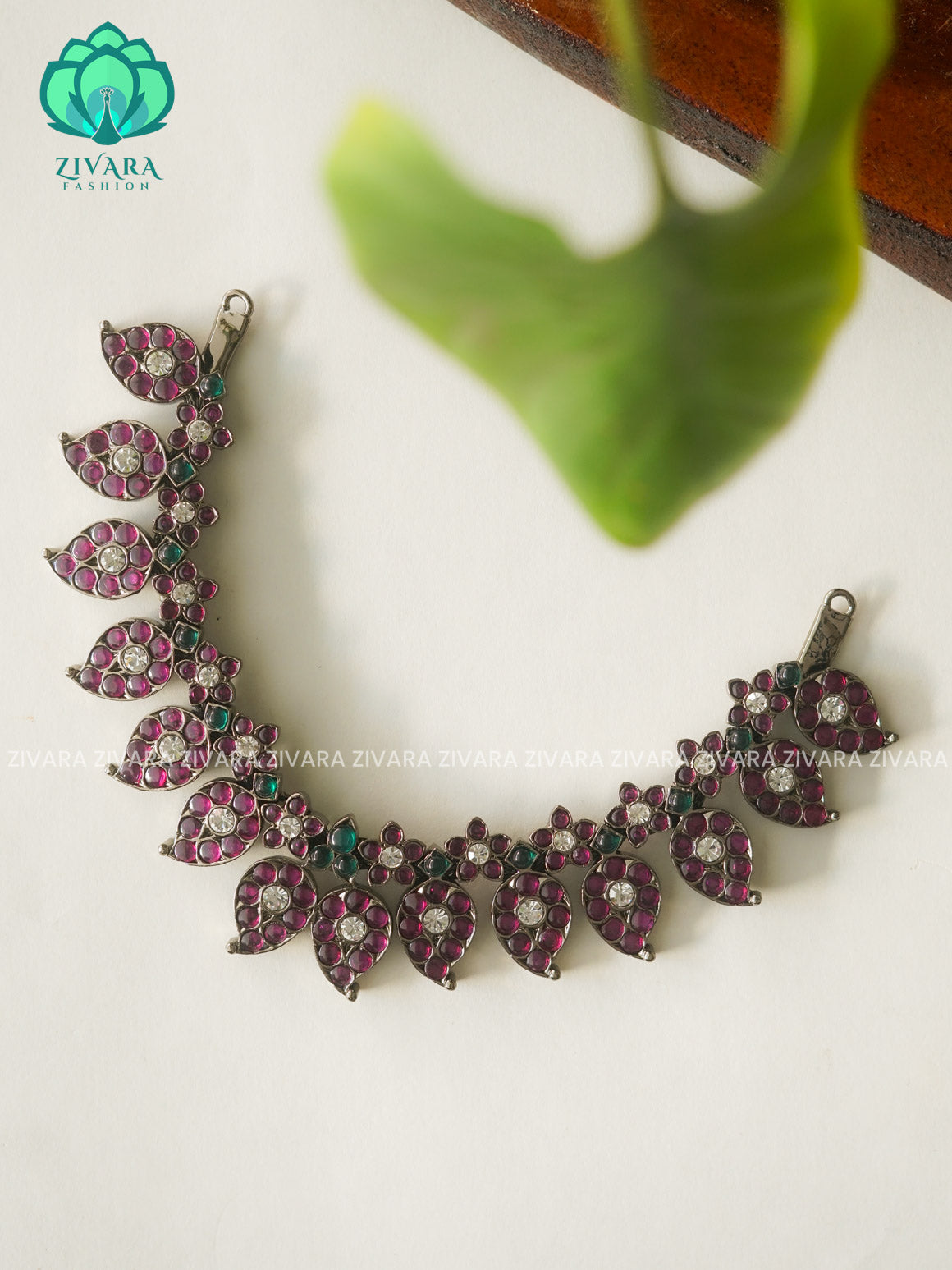 MATHANGI- NECKLACE- REAL KEMP BHARATHANATYAM DANCE PREMIUM JEWELLERY (PREORDER WITH 3 TO 10 DAYS DISPATCH TIME)