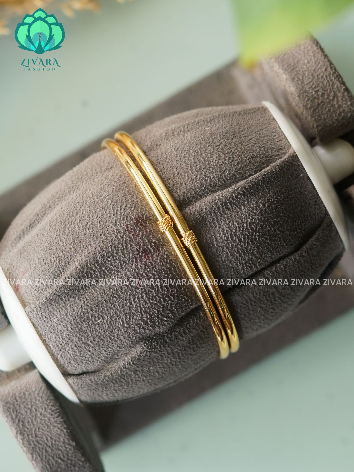 2 piece gold polish - Premium quality daily use bangles - Zivara fashion