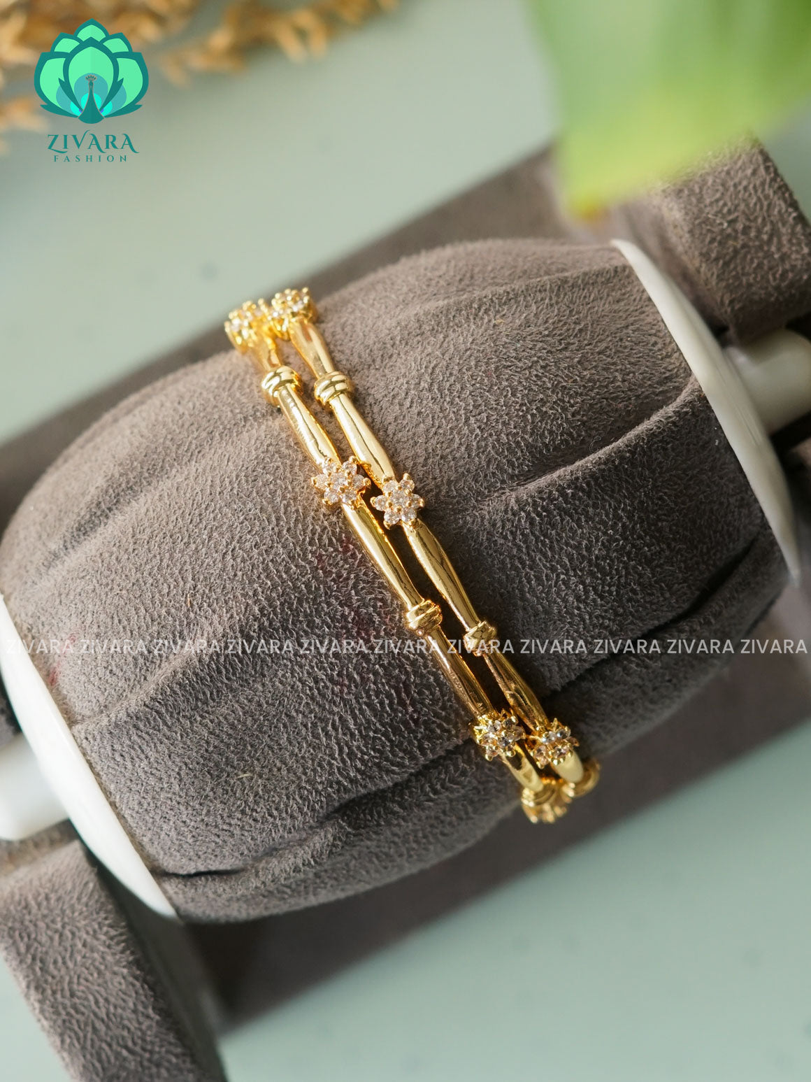 2 piece gold polish - Premium quality daily use bangles - Zivara fashion