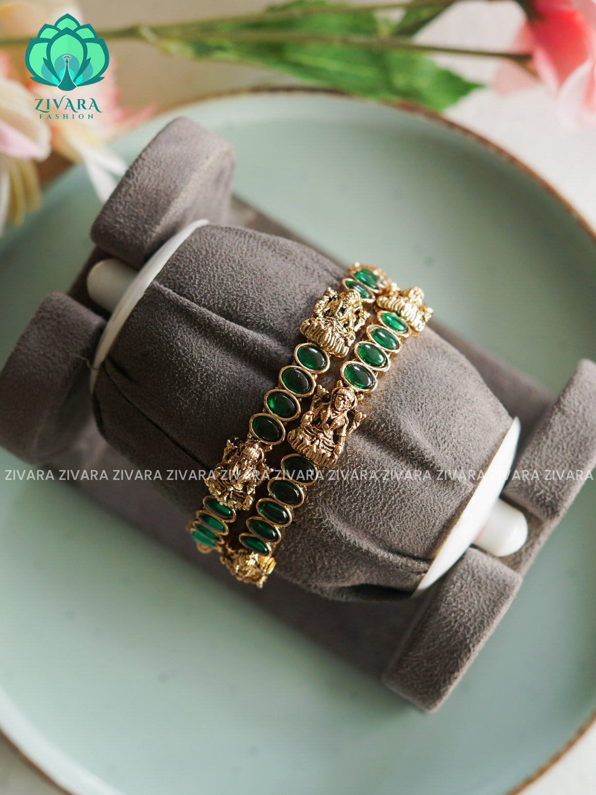 KALAI- TEMPLE  - 2 PIECE - NORMAL MATTE FINISH bangles - latest jewellery collection- Zivara Fashion