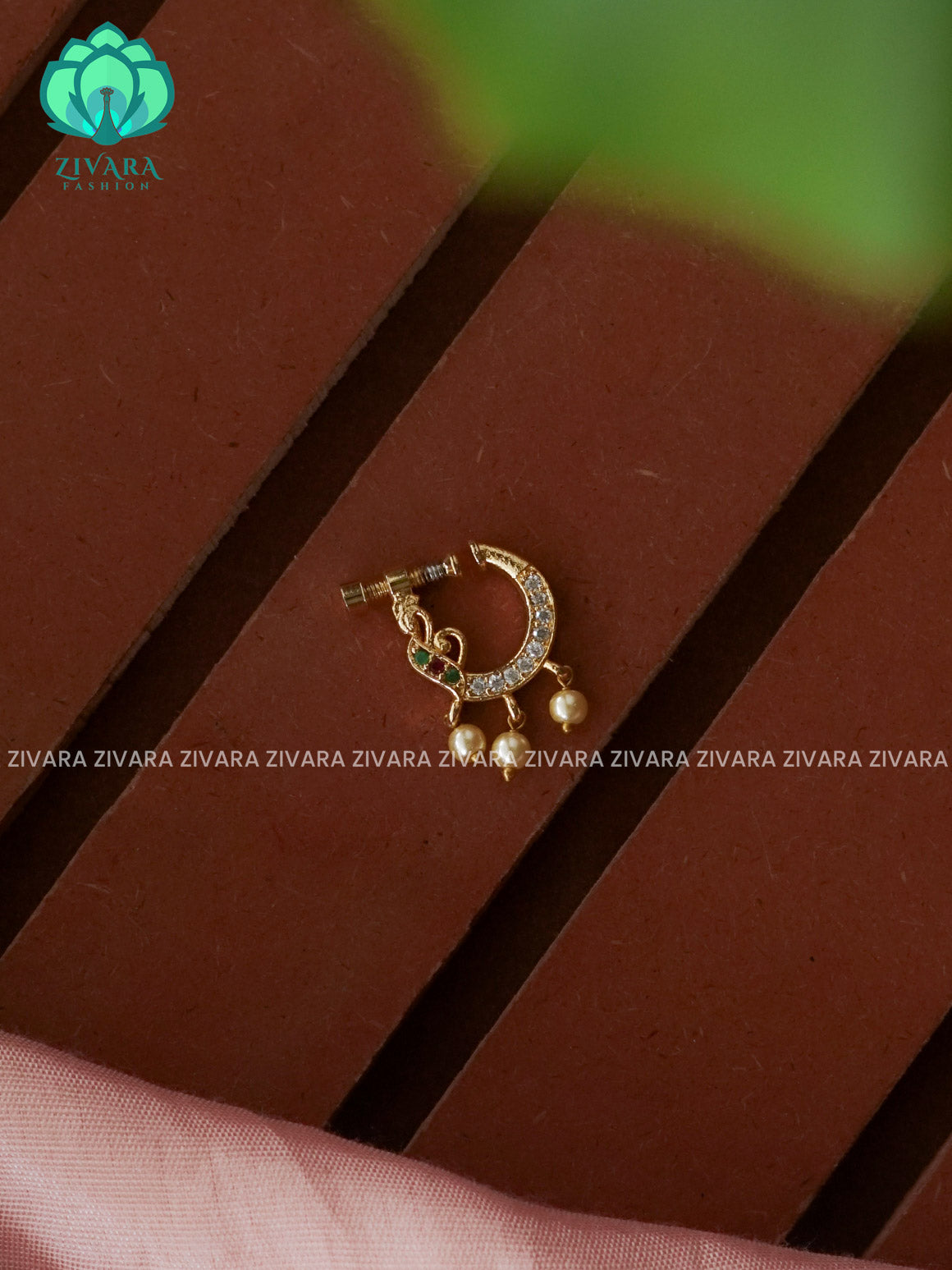 TRADITIONAL RING TYPE NON PIERCING NOSEPIN- ZIVARA FASHION