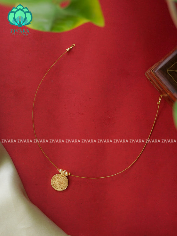 TAMARA- PREMIUM COIN INVISIBLE MINIMAL ELEGANT HANDMADE NECKLACE WITH BRILLIANT FINISH MOTIFS- ZIVARA FASHION