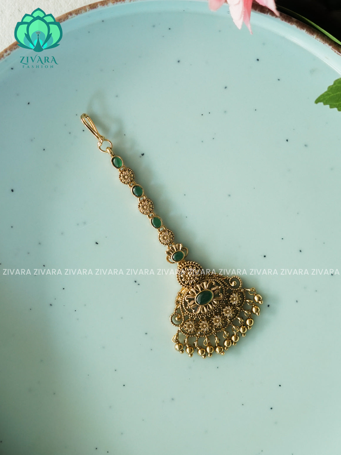 Gold polish  - Bridal maang tikka, chutti- bridal head accessory- latest bridal collection - Zivara fashion