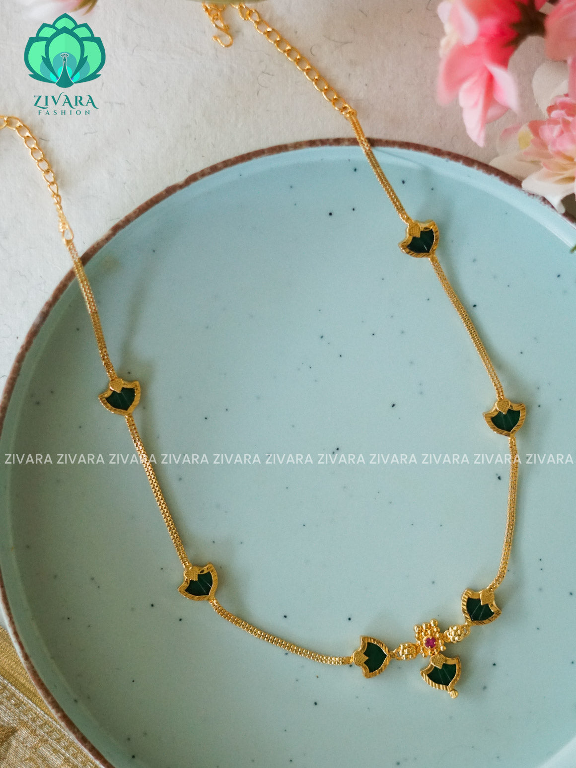 ANANYA SERIES - BLUE PALAKKAD Traditional south indian premium neckwear - Zivara Fashion- latest jewellery design