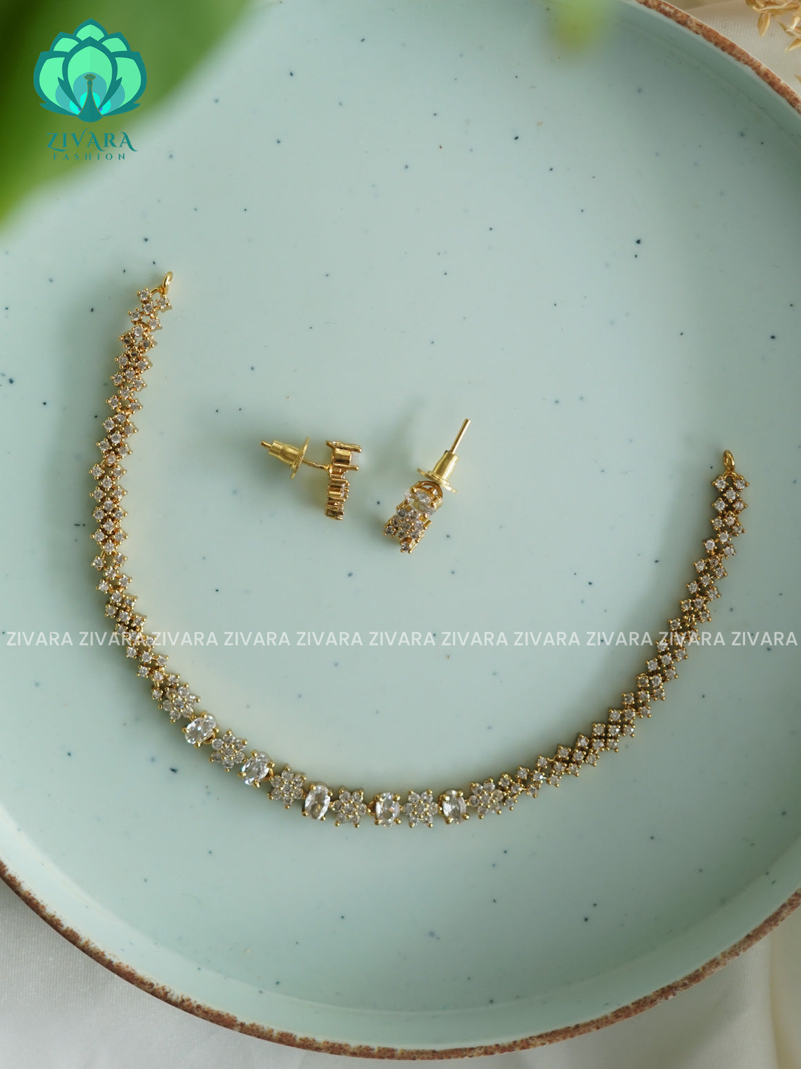 WHITE- Kids friendly  - stylish and minimal elegant neckwear with earrings- Zivara Fashion