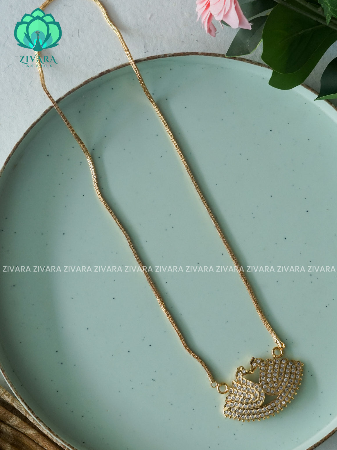 24" MICROGOLD POLISH IMPON DOLLAR  with premium gold polish CHAIN -Traditional south indian premium neckwear without earrings- Zivara Fashion- latest jewellery design