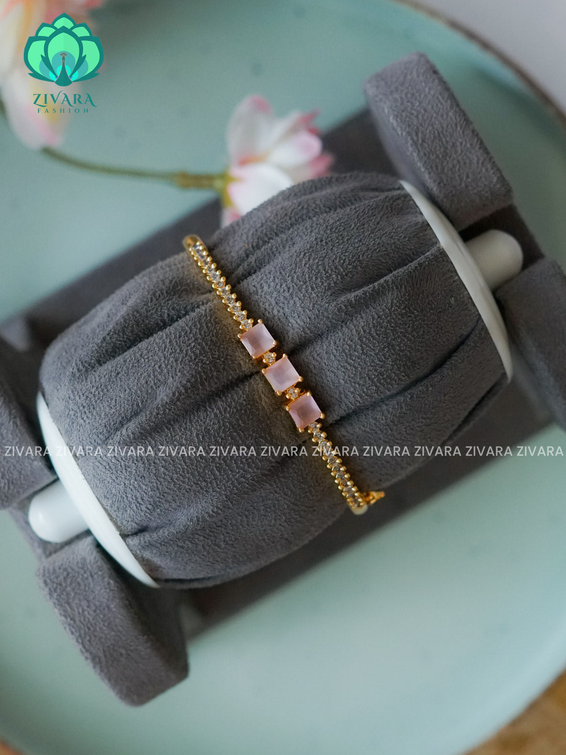 Pink 1 piece free size KADA -Premium gold finish kada bangle- latest jewellery collection- Zivara Fashion