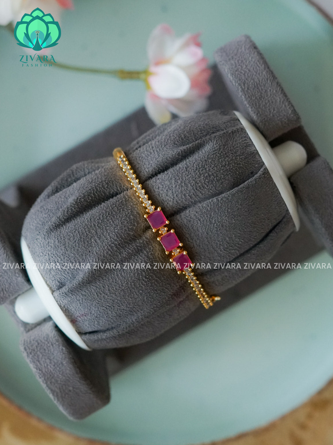 Ruby 1 piece free size KADA -Premium gold finish kada bangle- latest jewellery collection- Zivara Fashion