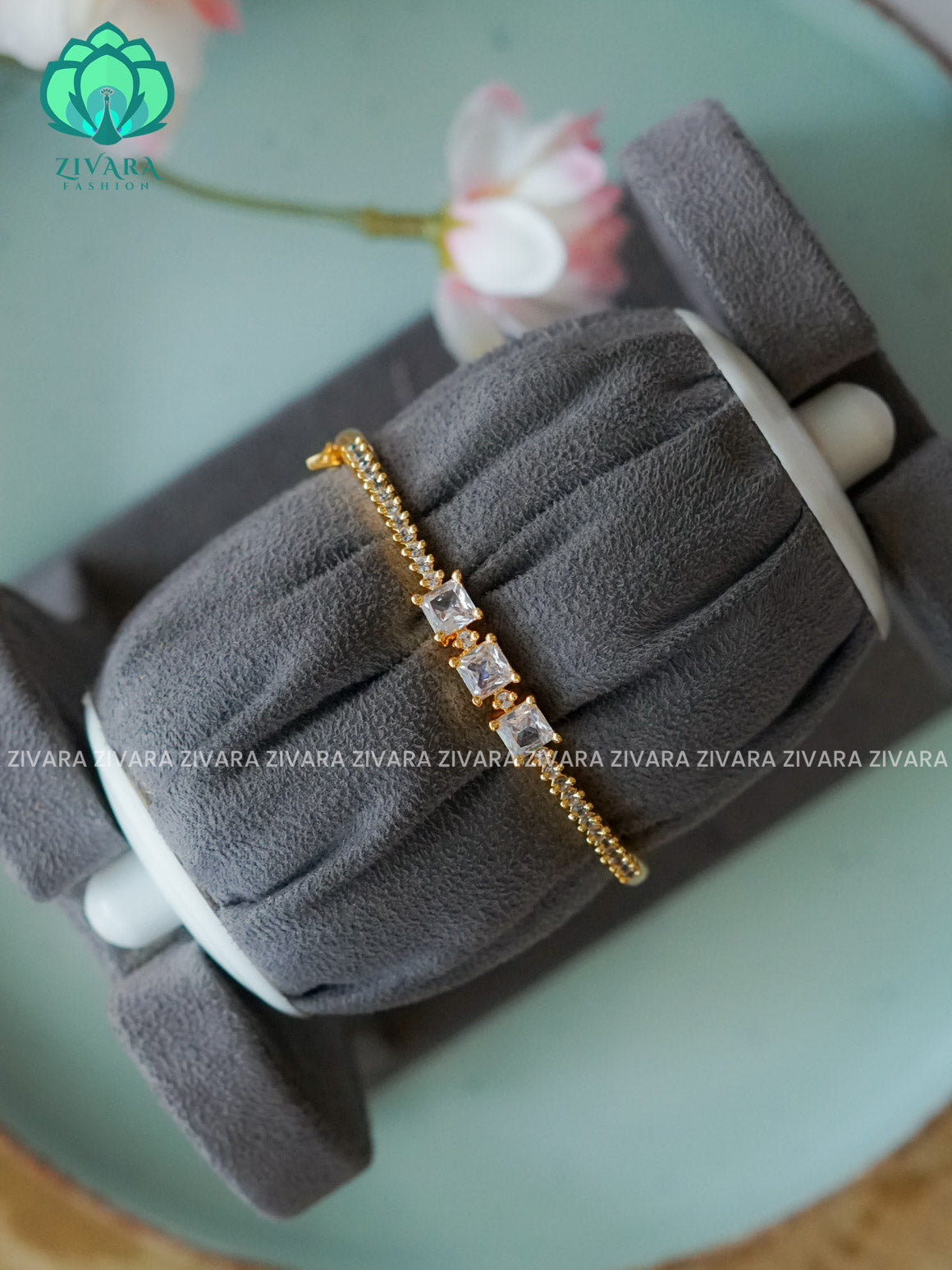 White 1 piece free size KADA -Premium gold finish kada bangle- latest jewellery collection- Zivara Fashion