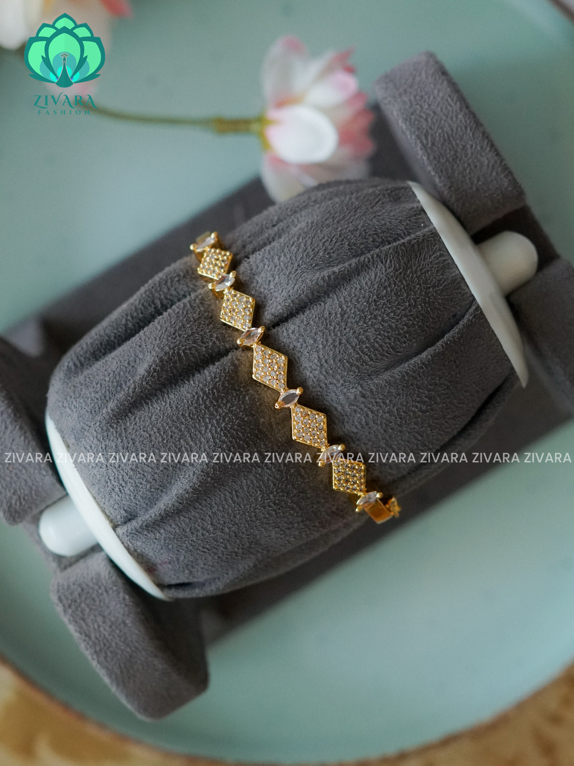 White 1  piece free size KADA -Premium gold finish kada bangle- latest jewellery collection- Zivara Fashion