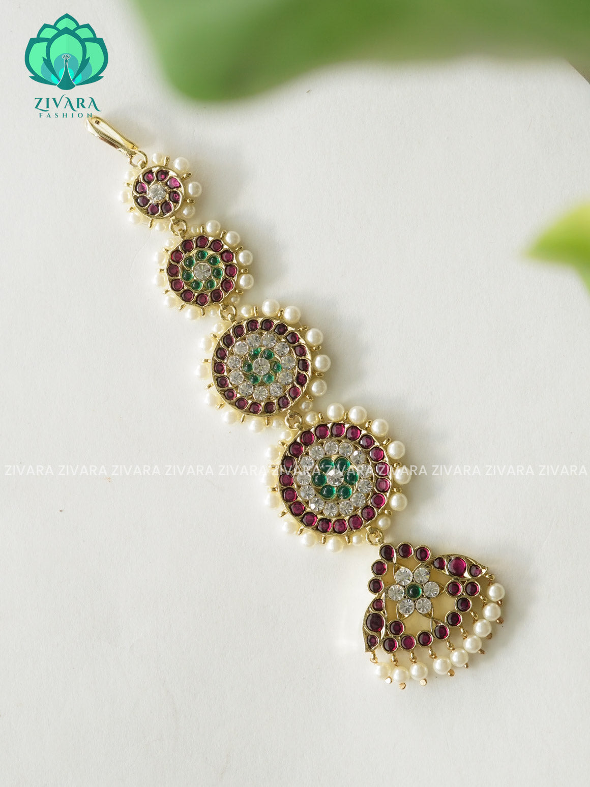 MATHANGI- CHUTTI- REAL KEMP BHARATHANATYAM DANCE PREMIUM JEWELLERY (PREORDER WITH 3 TO 10 DAYS DISPATCH TIME)